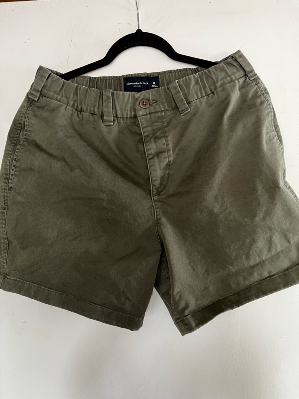 Abercrombie & Fitch basic essential Olive Cotton Shorts